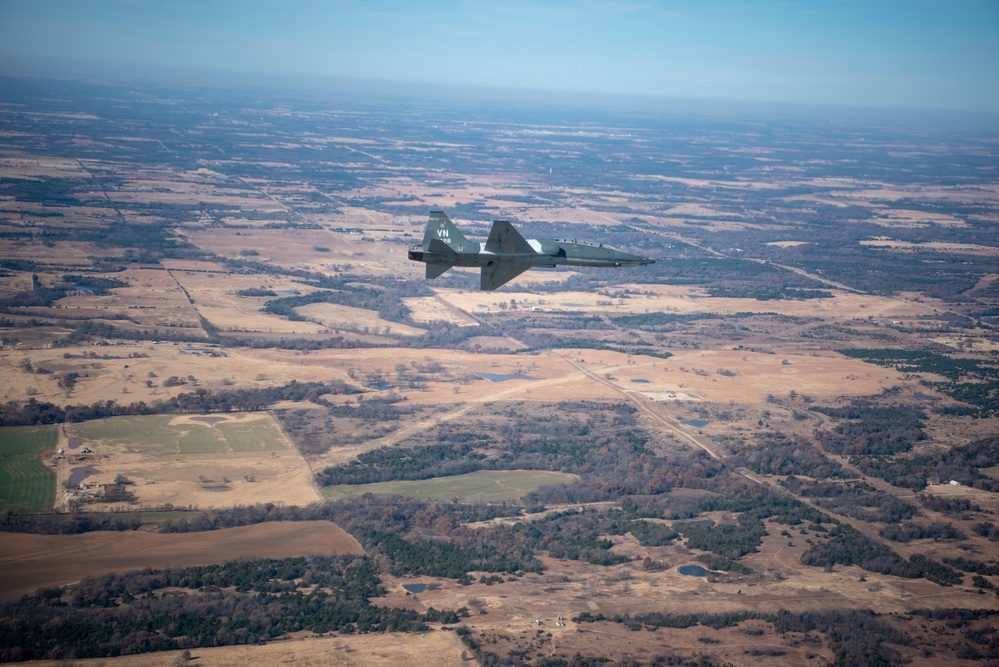 Vance AFB Performs Flyover For OSU Football Game