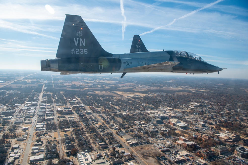 Vance AFB Performs Flyover For OSU Football Game