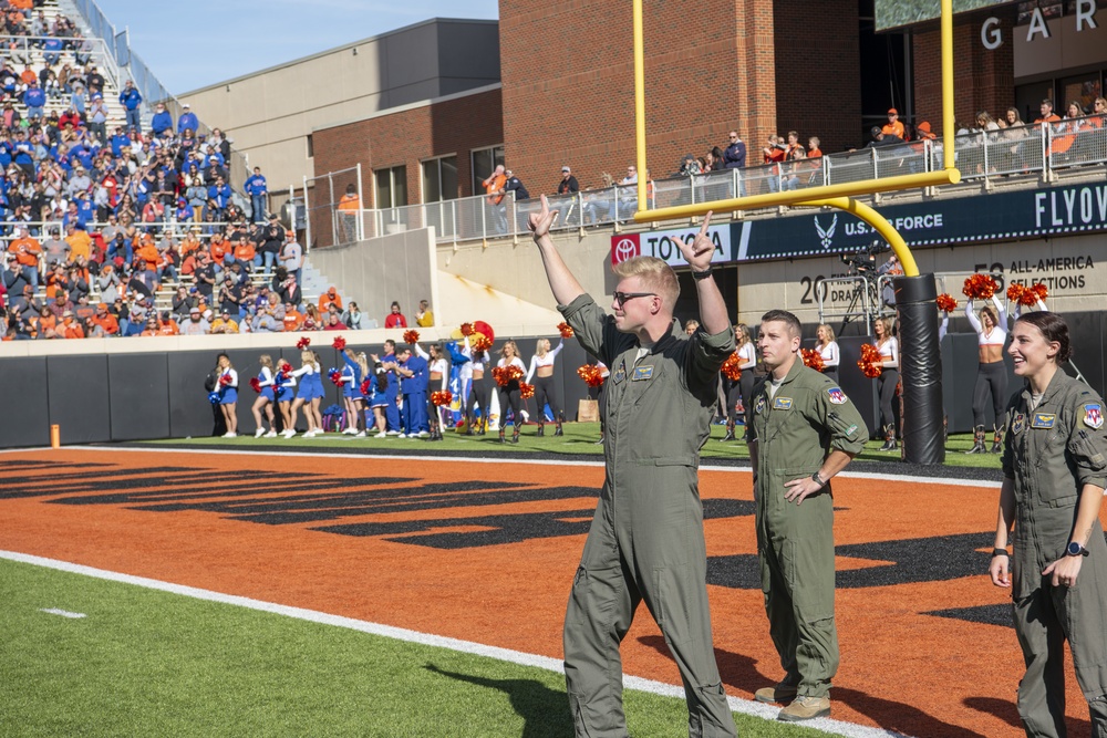 Vance AFB Performs Flyover For OSU Football Game