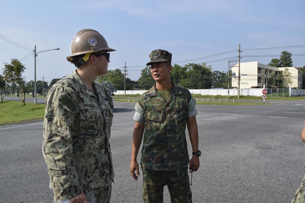 U.S. Navy Seabees deployed with NMCB-5’s Detail Thailand prepare for future project