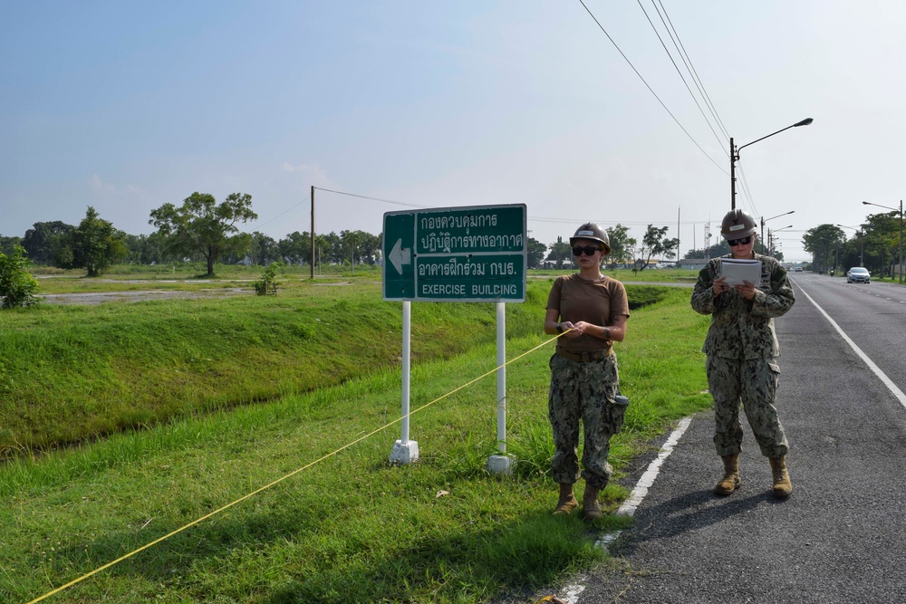 U.S. Navy Seabees deployed with NMCB-5’s Detail Thailand prepare for future project