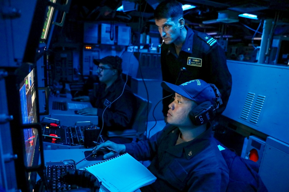 USS Pioneer and other allied mine sweepers begin operations for Mine Warfare Exercise 3JA 2019