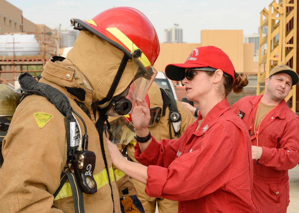 Shipboard Firefighter Training at Naval Support Activity (NSA) Bahrain