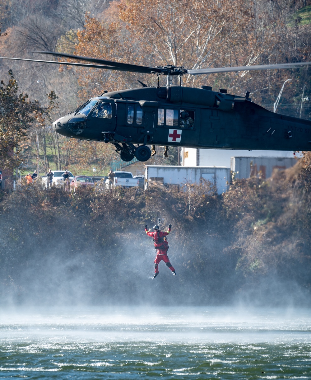 WVNG hosts multi-agency, multi-jurisdictional swift water search and rescue exercise on Kanawha River