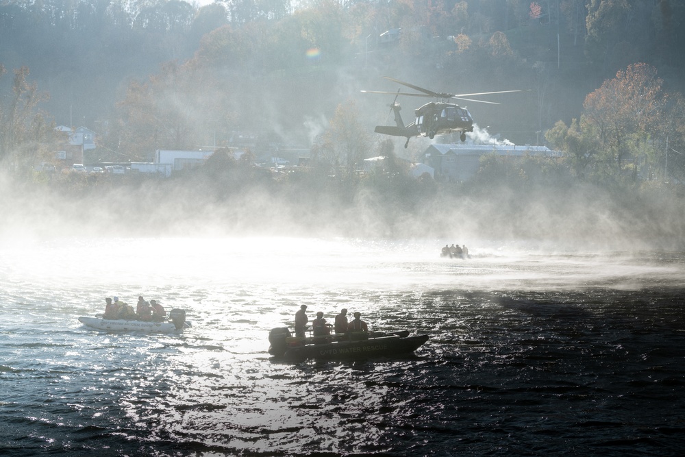 WVNG hosts multi-agency, multi-jurisdictional swift water search and rescue exercise on Kanawha River