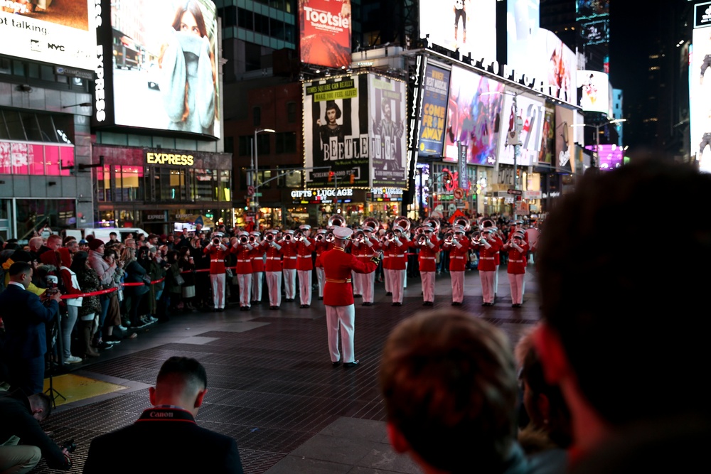 Marine Corps Drum and Bugle Corps Times Square Performance