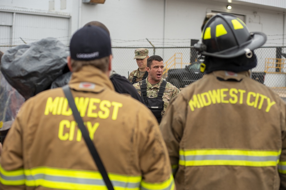 Oklahoma National Guard unit cross trains with Midwest City Fire Department