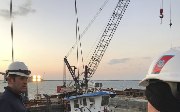 Coast Guard oversees the salvage of tugboat Miss Bonnie near Nags Head, N.C.