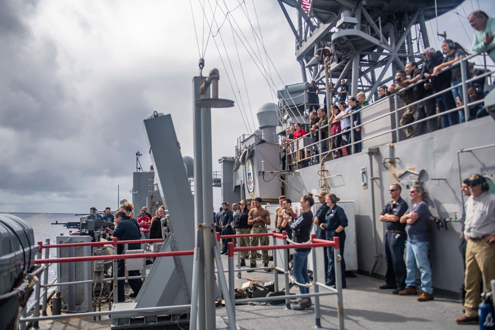 USS Harpers Ferry Conducts Live-Fire Exercise For Tigers