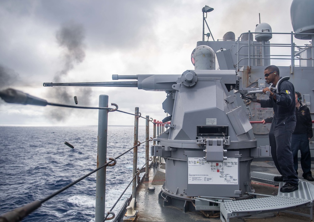 USS Harpers Ferry Conducts Live-Fire Exercise For Tigers