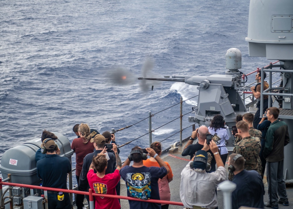 USS Harpers Ferry Conducts Live-Fire Exercise For Tigers