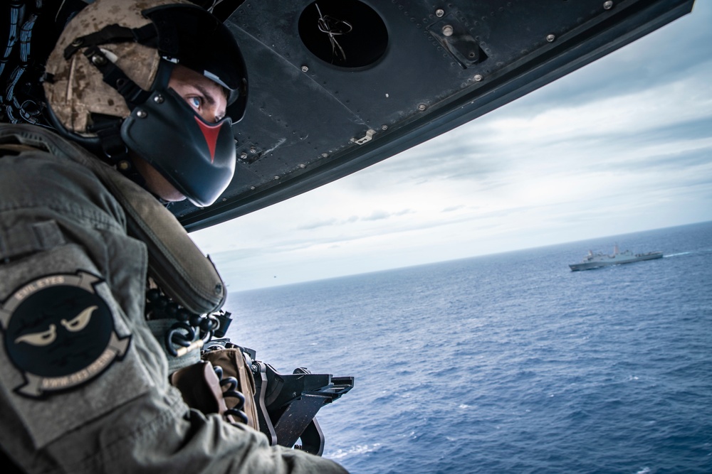 Evil Eyes perform air show for 11th MEU, Boxer ARG