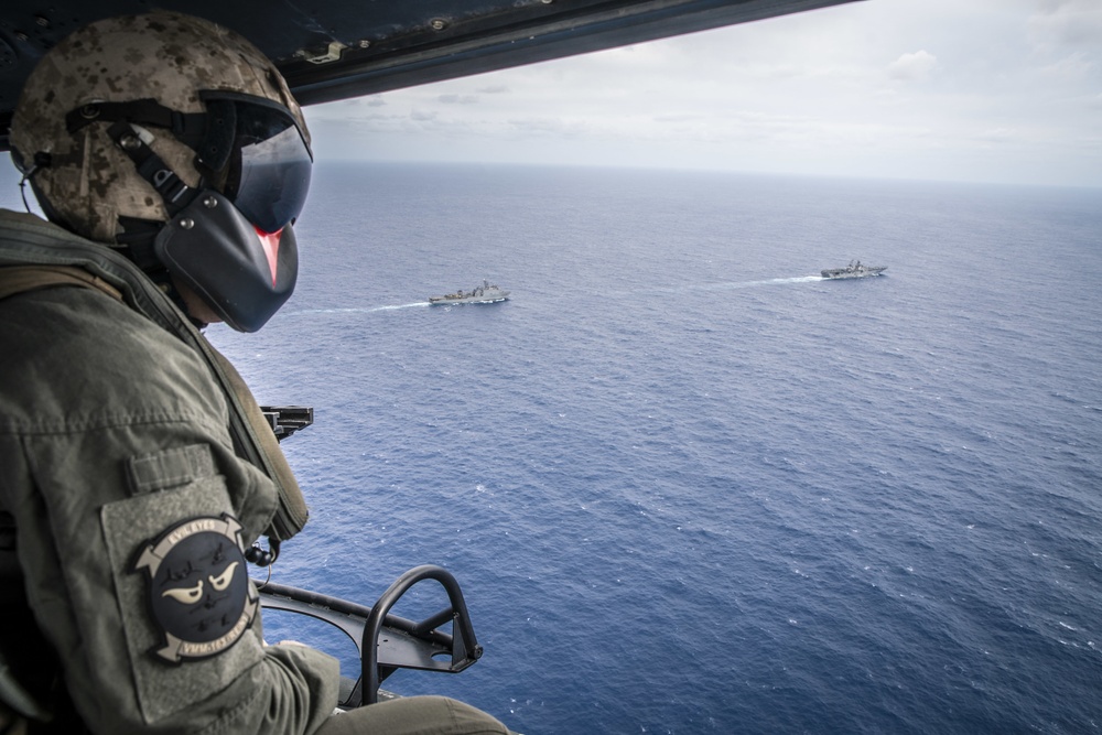 Evil Eyes perform air show for 11th MEU, Boxer ARG