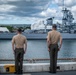 Marines and Sailors Man the Rails aboard USS John P. Murtha