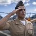 Marines and Sailors Man the Rails aboard USS John P. Murtha