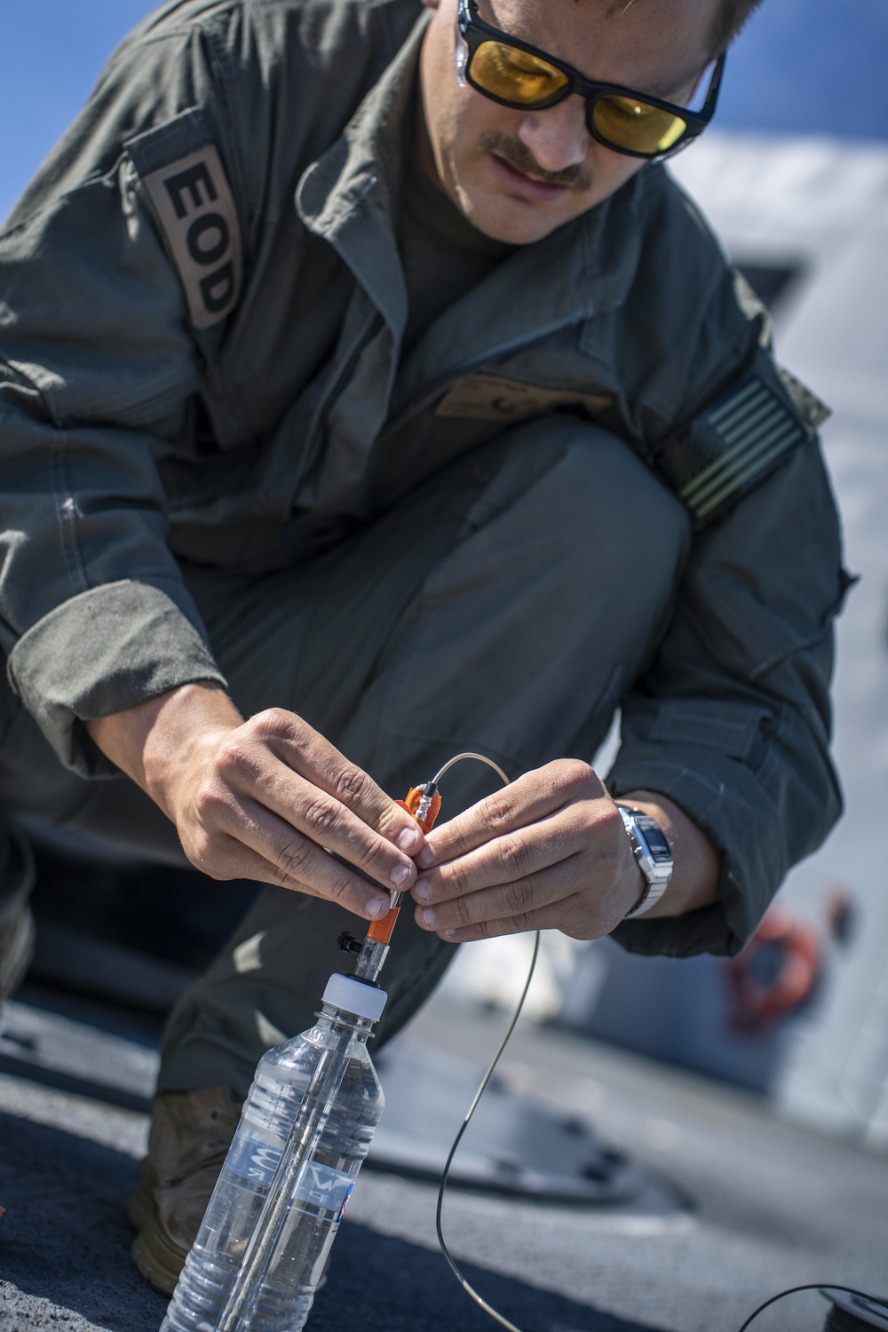 EOD Marines Conduct IED Disruption Training aboard USS John P. Murtha