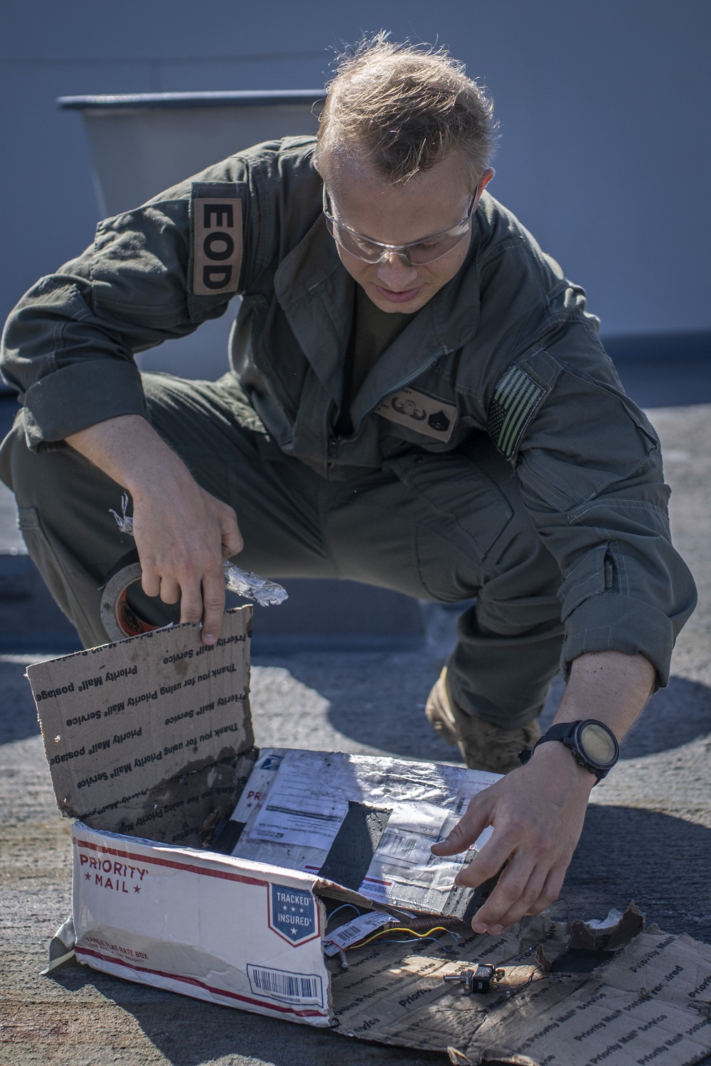 EOD Marines Conduct IED Disruption Training aboard USS John P. Murtha