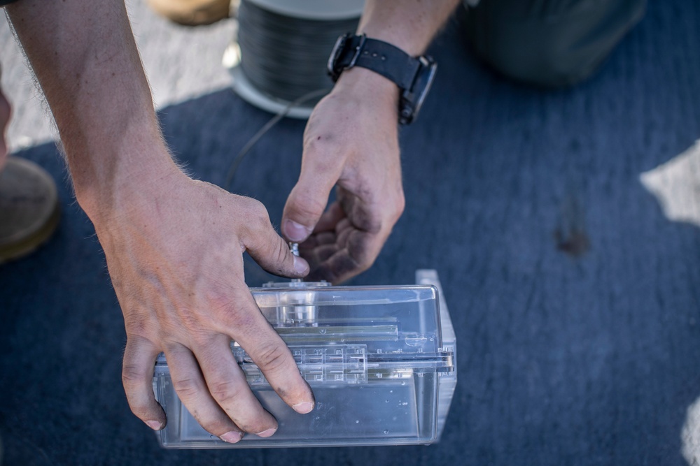 EOD Marines Conduct IED Disruption Training aboard USS John P. Murtha