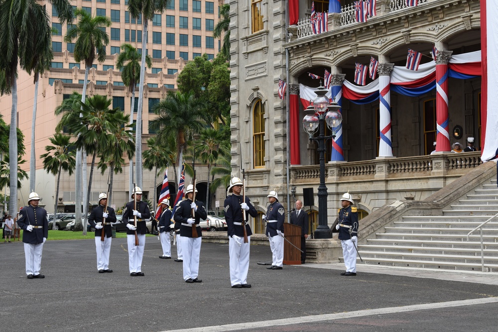 Royal Guard members celebrate 50th Anniversary at the Hawaii State Capital