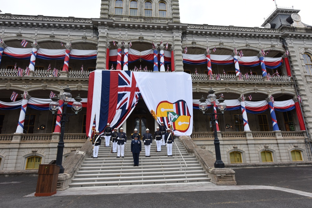 Royal Guard members celebrate 50th Anniversary at the Hawaii State Capital