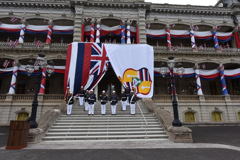 Royal Guard members celebrate 50th Anniversary at the Hawaii State Capital