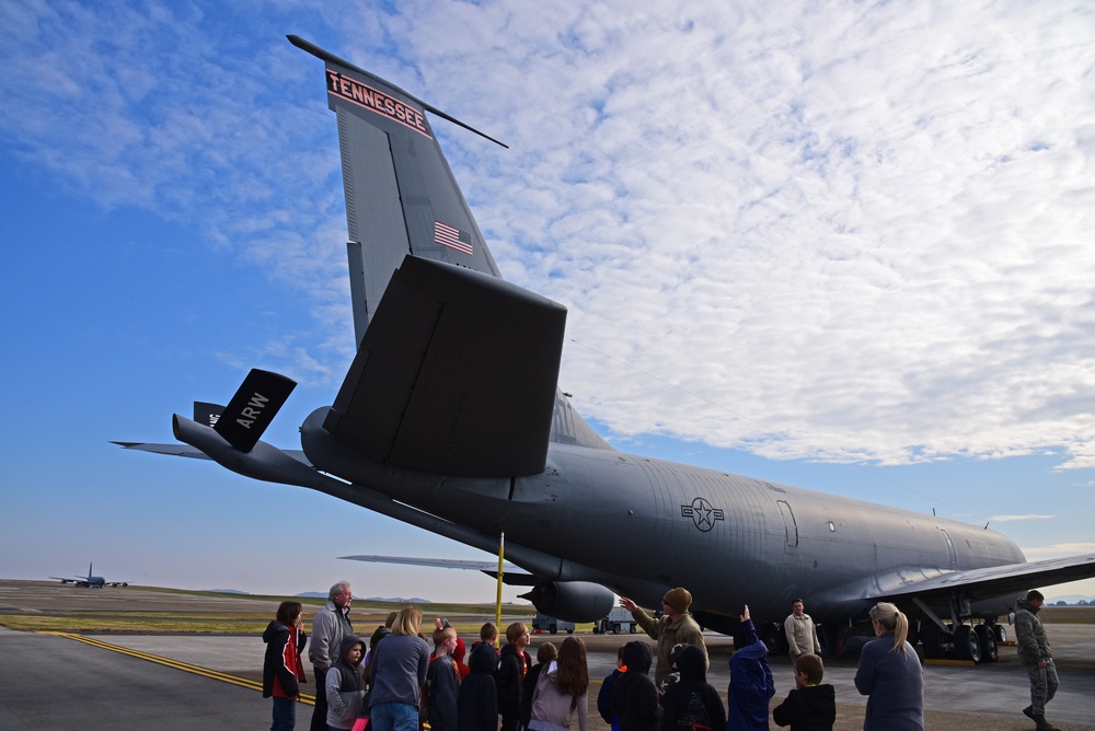 Airmen Visit with local students during base tour