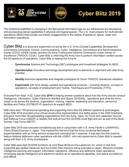 Cyber Blitz 2019 Factsheet