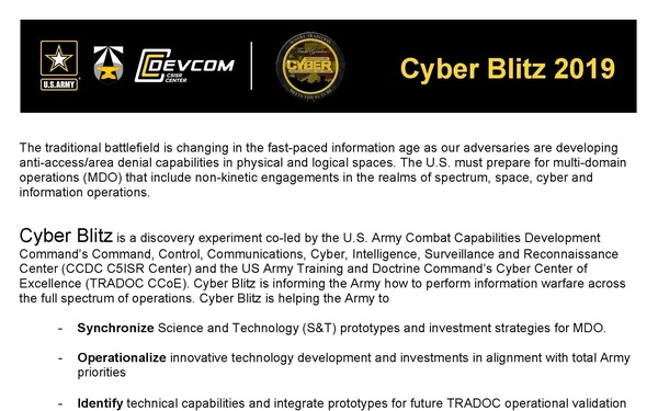 Cyber Blitz 2019 Factsheet