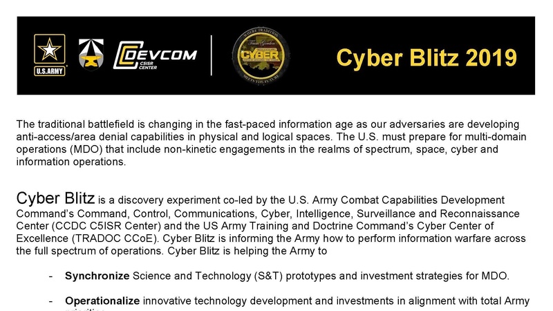Cyber Blitz 2019 Factsheet