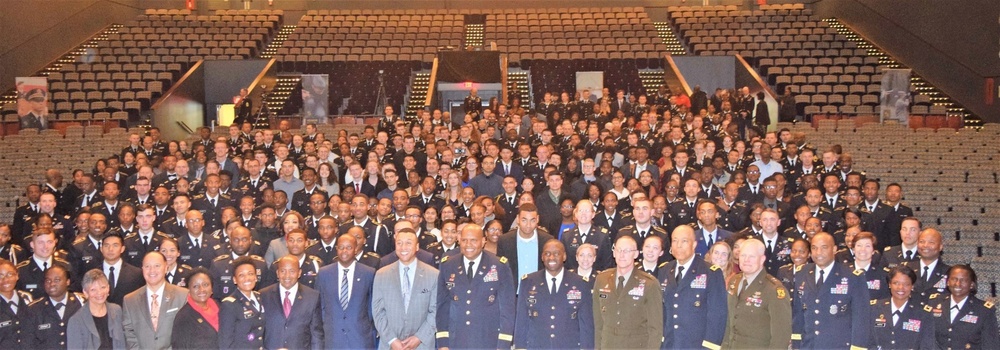 The cadets form up for group picture--Army Senior Leader Development Conference