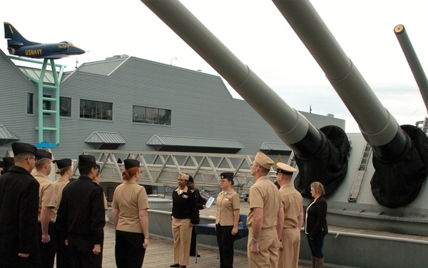 Naval Museum hosts a re-enlistment ceremony