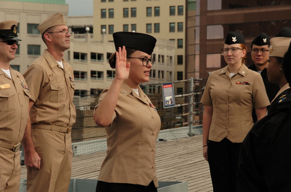 Naval Museum Hosts a re-enlistment ceremony