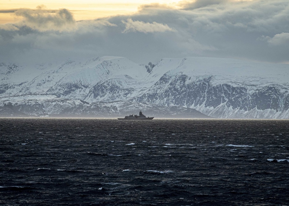 HNoMS Thor Heyerdahl transits the Norwegian Sea