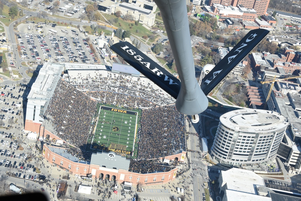 University of Iowa vs. Illinois game kicks off with 185th fly over