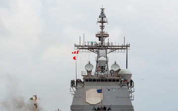 USS Normandy CG 60 departs