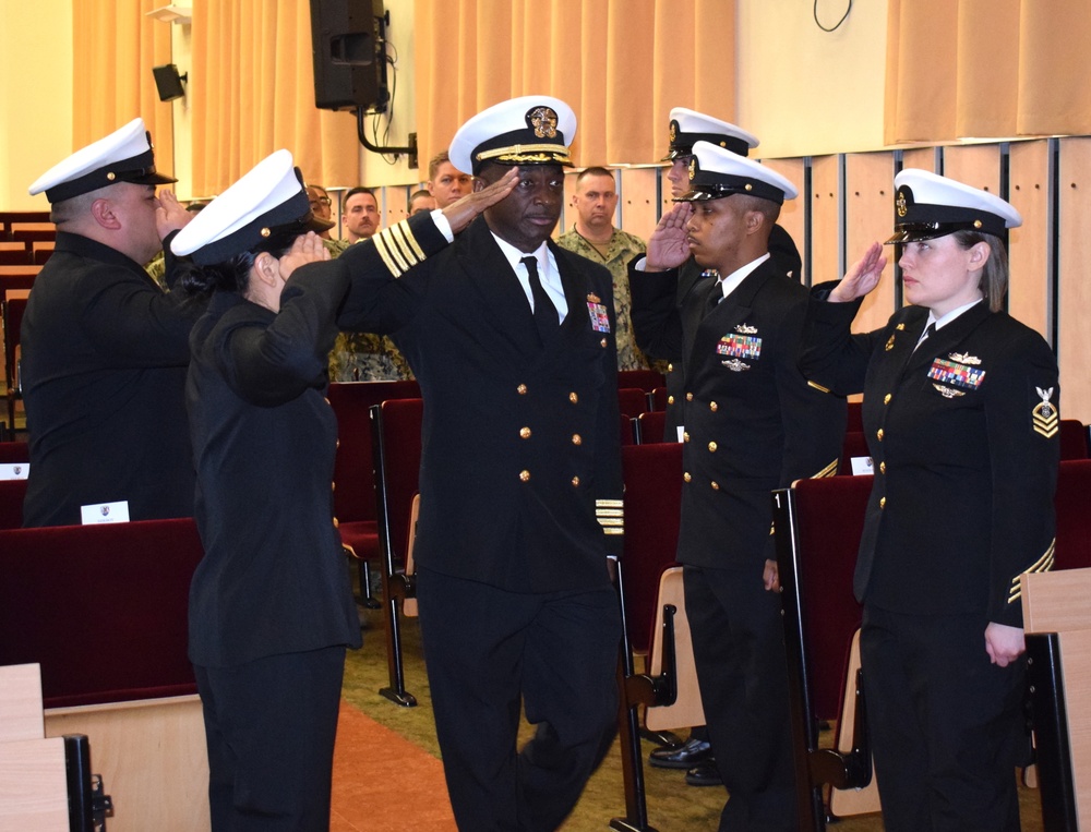 U.S. Navy holds change of command ceremony for Naval Support Facility in Poland