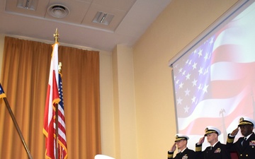 U.S. Navy holds change of command ceremony for Naval Support Facility in Poland