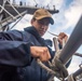 USS Harpers Ferry Conducts Flag Hoist Exercise