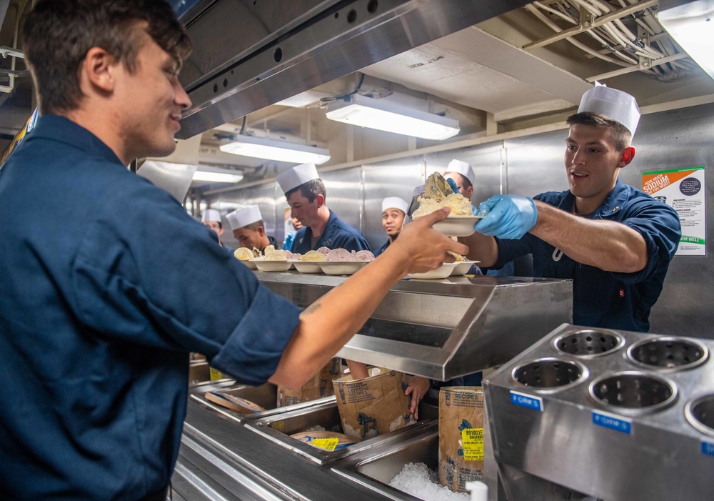 USS Harpers Ferry Hosts Ice Cream Social