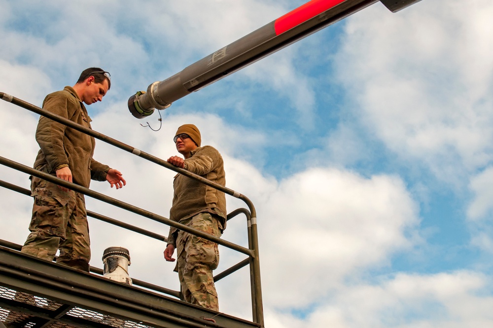 121st maintenance and air crew personnel support NATO aircraft refueling