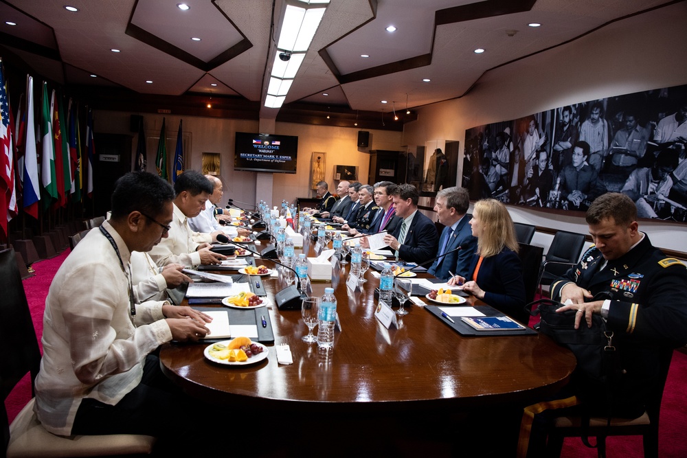 SecDef Esper Meets Philippine Defense Secretary Delfin Lorenzana