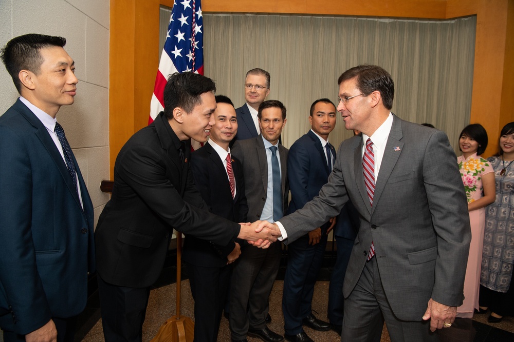 SecDef Esper Meets U.S. Embassy Hanoi Staff