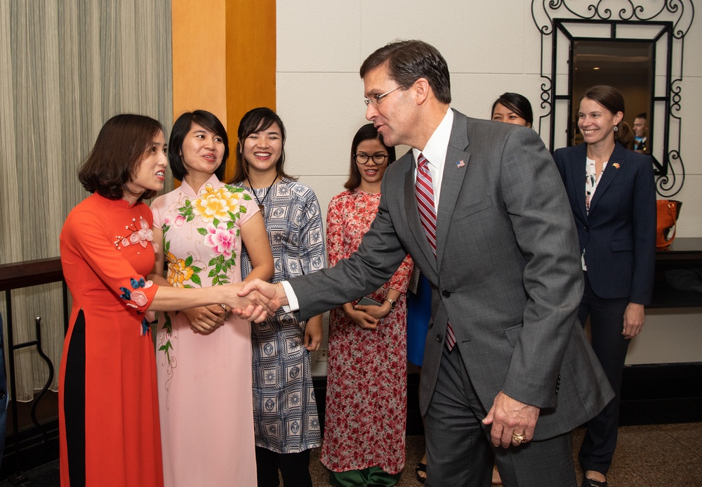 SecDef Esper Meets U.S. Embassy Hanoi Staff