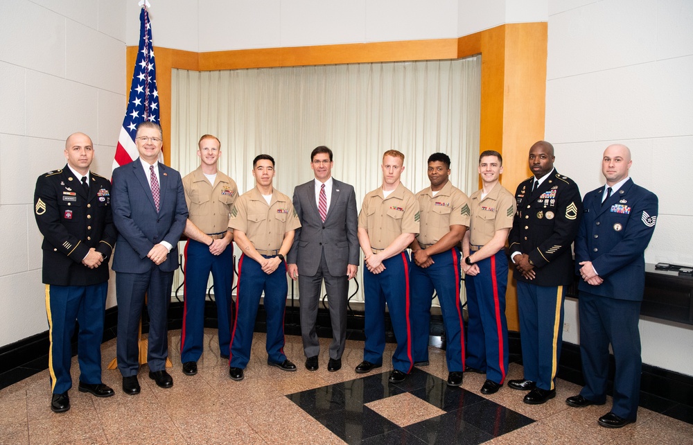 SecDef Meets Esper Meets Service Members in Hanoi