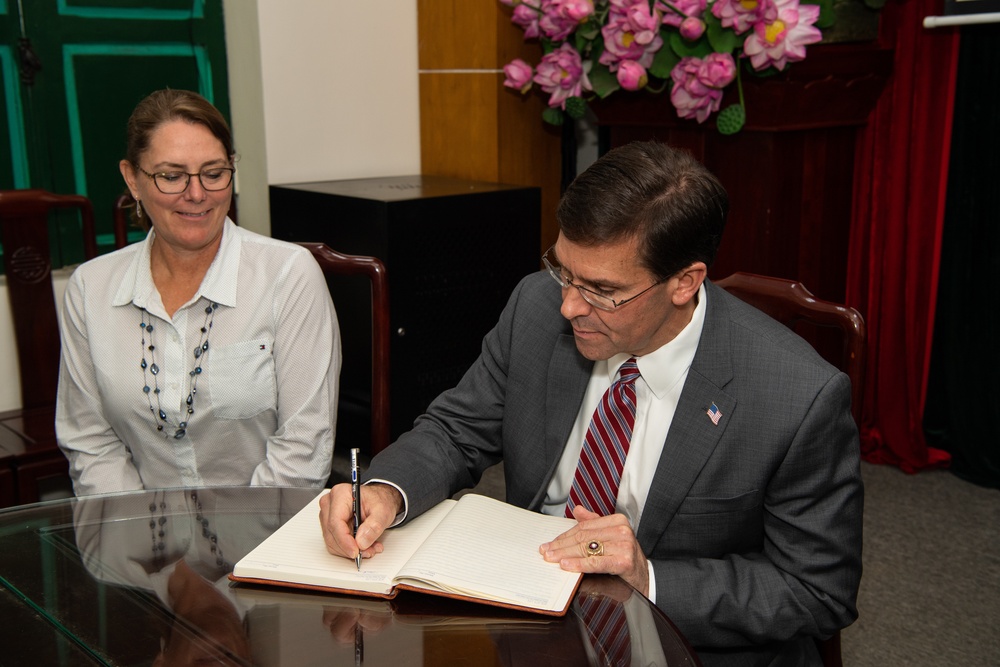 SecDef Esper Tours Hoa Lo Prison, Hanoi