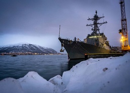 USS Gridley Moored Pierside in Tromso