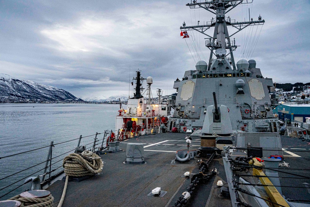 USS Gridley Moored Pierside in Tromso