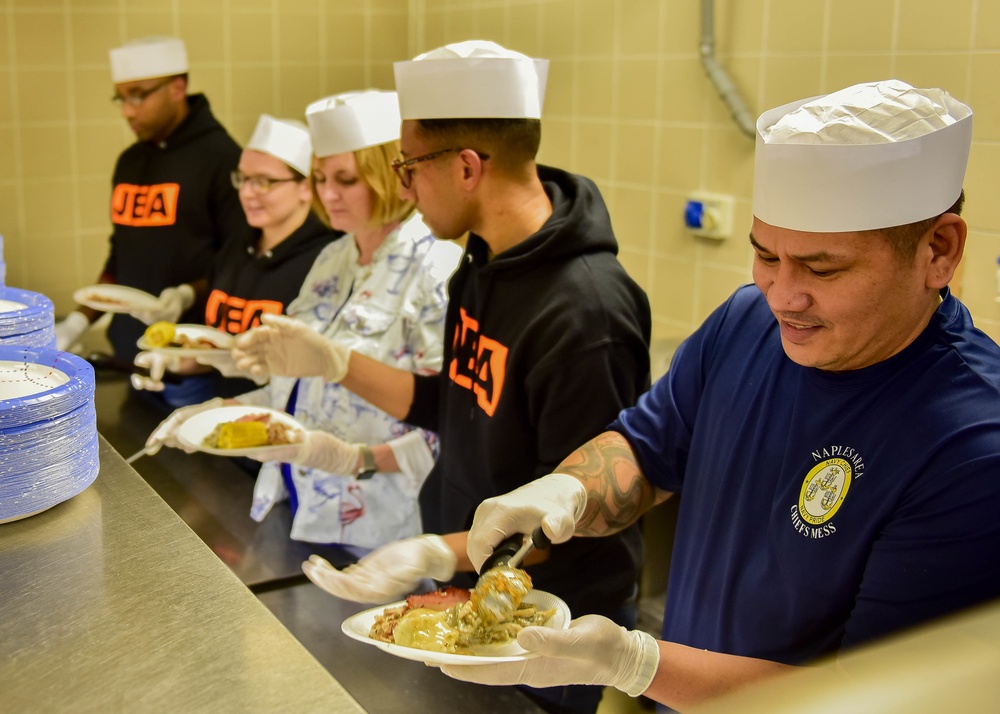 Single Sailor Thanksgiving Held Onboard NSA Naples