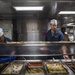 USS Normandy Religious Program Specialist, Chaplain Serve Lunch