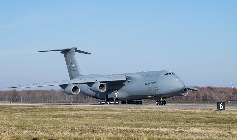 C-5M Super Galaxy takes off from Dover AFB